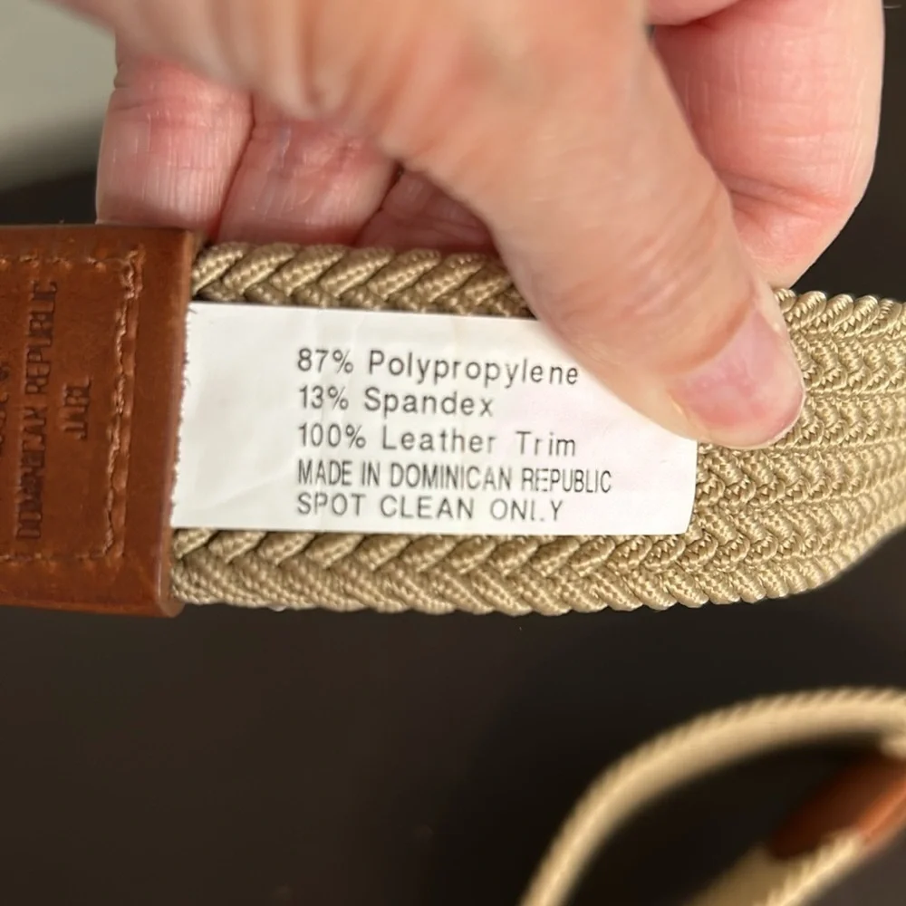 Tommy Bahama Mens Leather Trim Braided Brown Tan Belt Sz L/XL